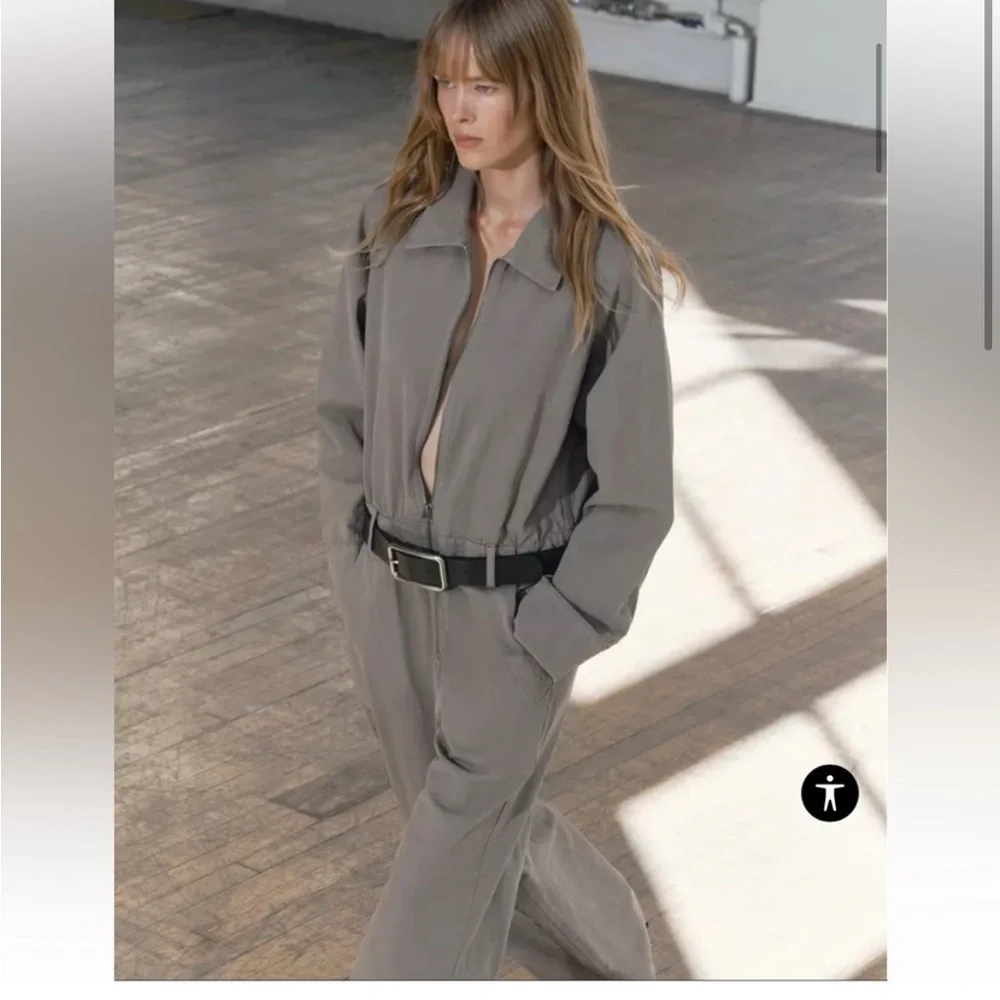 NWT ZARA ZARA LONG BELTED JUMPSUIT COLLECTION  SIZE L 🚨PRICE FIRM NO DISCOUNT